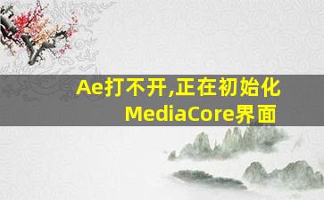 Ae打不开,正在初始化MediaCore界面