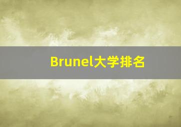 Brunel大学排名