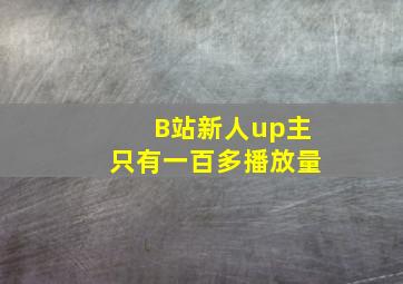 B站新人up主只有一百多播放量