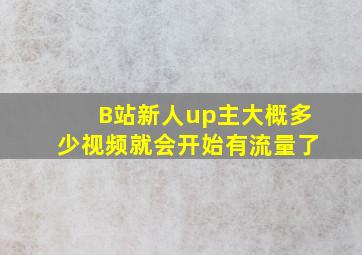 B站新人up主大概多少视频就会开始有流量了