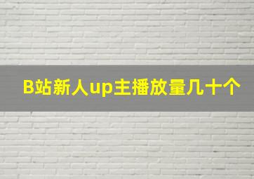 B站新人up主播放量几十个