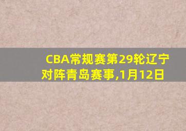 CBA常规赛第29轮辽宁对阵青岛赛事,1月12日