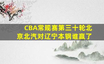 CBA常规赛第三十轮北京北汽对辽宁本钢谁赢了