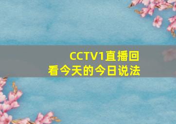 CCTV1直播回看今天的今日说法