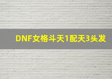 DNF女格斗天1配天3头发