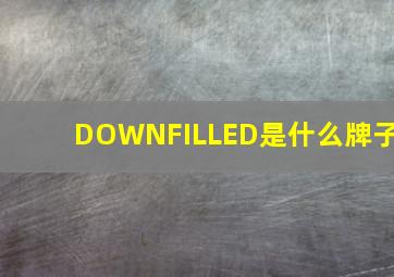 DOWNFILLED是什么牌子