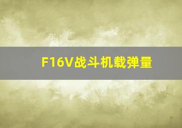 F16V战斗机载弹量