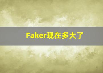 Faker现在多大了