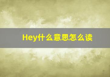 Hey什么意思怎么读