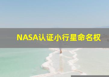 NASA认证小行星命名权