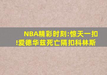 NBA精彩时刻:惊天一扣!爱德华兹死亡隔扣科林斯