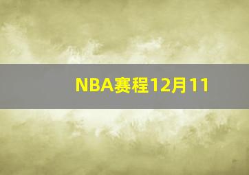 NBA赛程12月11