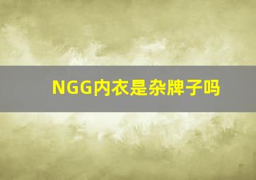 NGG内衣是杂牌子吗