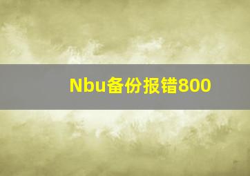 Nbu备份报错800