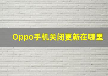 Oppo手机关闭更新在哪里