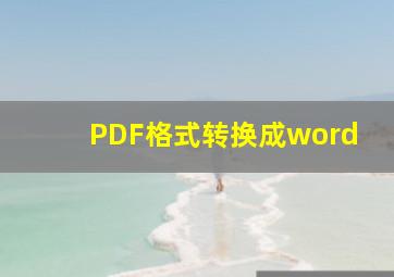 PDF格式转换成word