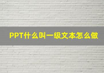 PPT什么叫一级文本怎么做