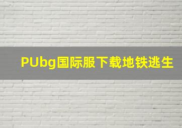 PUbg国际服下载地铁逃生