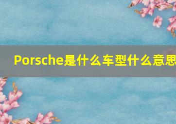 Porsche是什么车型什么意思