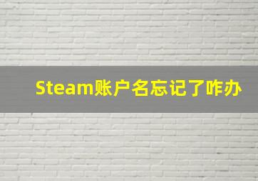 Steam账户名忘记了咋办