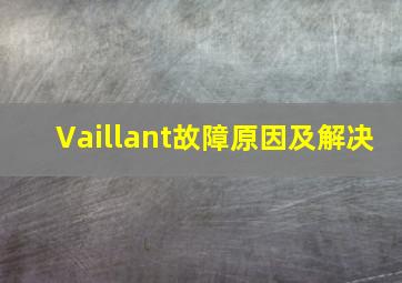 Vaillant故障原因及解决