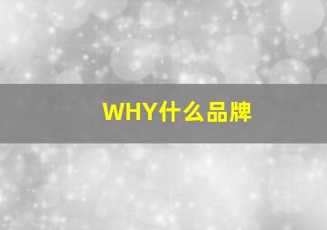 WHY什么品牌