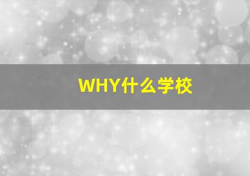 WHY什么学校