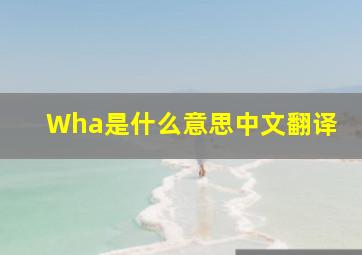 Wha是什么意思中文翻译