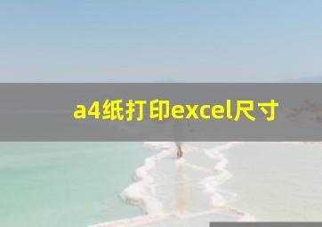 a4纸打印excel尺寸