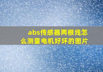 abs传感器两根线怎么测量电机好坏的图片