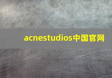 acnestudios中国官网