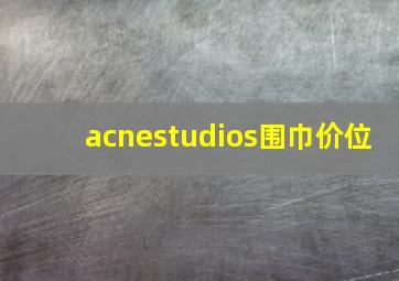 acnestudios围巾价位