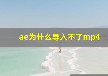 ae为什么导入不了mp4