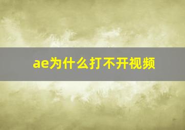 ae为什么打不开视频