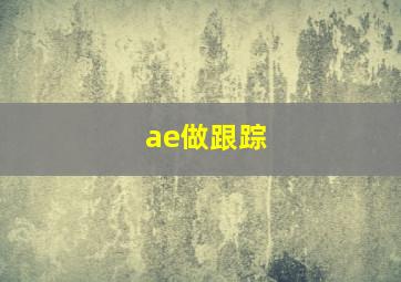 ae做跟踪