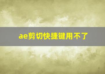 ae剪切快捷键用不了