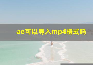 ae可以导入mp4格式吗