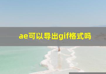 ae可以导出gif格式吗