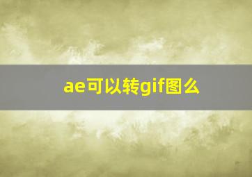 ae可以转gif图么