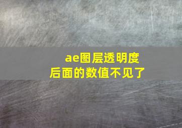 ae图层透明度后面的数值不见了