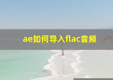 ae如何导入flac音频