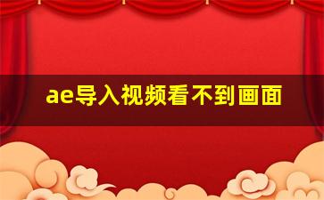 ae导入视频看不到画面