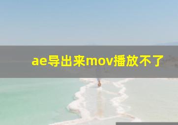 ae导出来mov播放不了