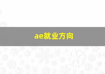 ae就业方向