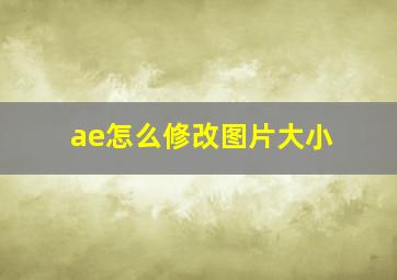 ae怎么修改图片大小