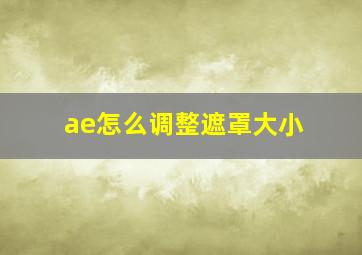 ae怎么调整遮罩大小