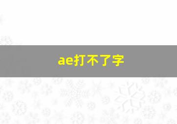 ae打不了字