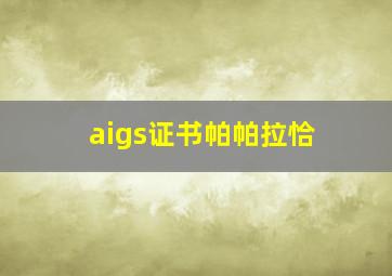 aigs证书帕帕拉恰