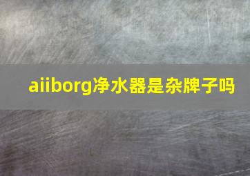 aiiborg净水器是杂牌子吗