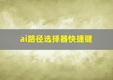 ai路径选择器快捷键